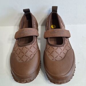 Garden Girl Mary Jane Brown Easy on Off Gorpcore Garden Shoes Size 38= (7)